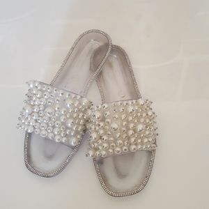 Jessica Simpson Pearl Jelly Slides Sandals Size 10